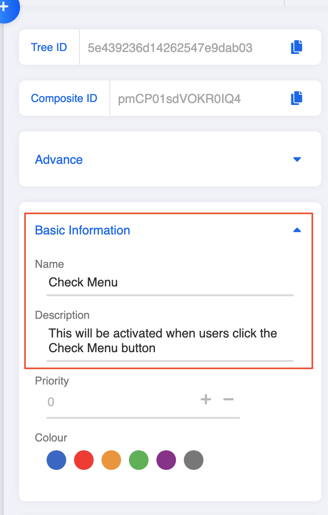 Fill in child node details
